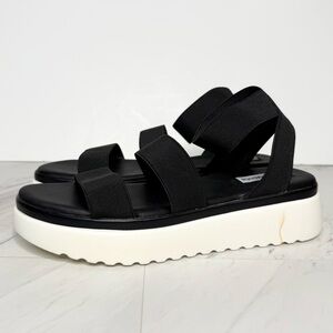 Steve Madden Adele Black White Sandal 9 1/2 M